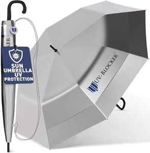 UV-Blocker Sun Umbrella UV Protection Fashion Umbrella - Large Sun Blocking - Windproof - Auto Open - Vented Double Canopy - UPF 55+ - Blocks 99% of UVA UVB Rays - 48"