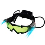 Yolyoo Spy Night Vision Goggles Adjustable Kids LED Night Goggles Flip-Out Lights Green Lens for Racing Bicycling Skying to Protect Eyes