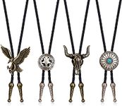 MILACOLATO Bolo Tie For Men 4Pcs Western Leather Necktie Cowboy Skull Bolo Tie Halloween Costume Accessories Necktie Men Women