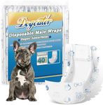 Dogcator Disposable Male Dog Diapers Small 40 Count, Super Absorbent Dog Wraps Male with Indicator, Adjustable Dog Belly Bands for Male Dogs, Puppy, Doggy, Incontinence Potty Use