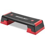 Reebok Fitness Multipurpose Adjustable Aerobic and Strength Training Workout Step Platform for HIIT, Cardio, and General Sessions, Red