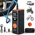 Tartek Tire Inflator Portable Air Compressor, 3x Faster Inflation, Auto Air Pump for Car Tires, 160PSI Cordless Tire Inflator with Digital Screen and Carrying Case for Car, Motorcycle, Bike