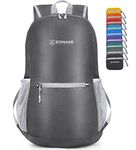 ZOMAKE Ultra Lightweight Foldable Backpack - Packable Foldable Rucksack 20L Small Packable Backpcks Walking Rucksacks Travel Daypack For Men Women Outdoor Camping Hiking (Dimgray)