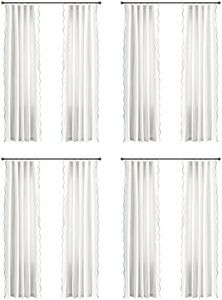 Lush Decor Coastal Scallop Edge Curtain Panel, Blue & White | 52"W x 84"L | Pack of 4