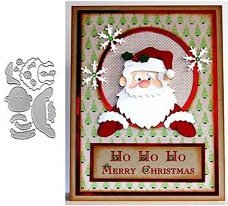 Christmas Santa Claus Metal Cutting Die Cuts, DIY Crafts Christmas Santa Scrapbook Paper Cards Cutting Dies Cut Stencils for DIY Embossing Card Making Book Tags Decorative Paper Dies Scrapbooking