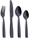 Matte Black 24 Pcs Silverware Flatw