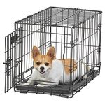 MidWest Homes for Pets Dog Crate | Midwest Life Stages XS Folding Metal Dog Crate | Divider Panel, Floor Protecting Feet, Leak-Proof Dog Tray | 22L x 13W x 16H inches, XS Dog Breed