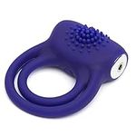 Lovehoney Bed Ringer Vibrating Penis Ring - Stretchy Textured Double Cock Ring - 12 Function Cock Ring for Couples Sex - Rechargeable - Waterproof - Blue