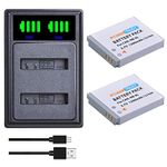 PowerTrust 2Pcs NB-6L NB-6LH Battery + NB 6L Battery Charger with type-C port for Canon PowerShot SX170 IS, SX240 HS, SX260 HS, SX270 HS, SX280 HS, IXUS 310 SX240 SX275 SX280 SX510 SX500 HS 95