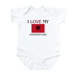 CafePress - I Love My Albanian Dad Infant Bodysuit - Cute Infant Bodysuit Baby Romper Cloud White