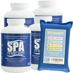 Spa Marvel | 1 Year Supply with Free SCUMMY Hot Tub Scum Sponge | Natural Enzyme Cleaner | Can Be Used with - Bromine Tablets Hot Tub, Chlorine Puck Floater | Spa Marvel Water Treatment & Conditioner