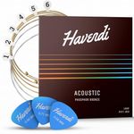 HAVENDI® Acoustic Guitar Strings with Phosphor Bronze Coating I Brilliant Sound Quality I Includes 3 Picks