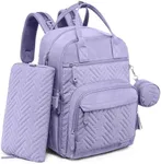 iniuniu Diaper Bag Backpack, 4 in 1 kit Large Unisex Baby Bags for Boys Girls, Waterproof Travel Back Pack with Diaper Pouch, Washable Changing Pad, Pacifier Case and Stroller Straps, Taro Purple