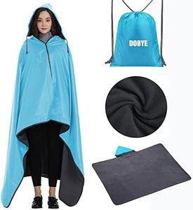 DOBYE Stadium Blanket with Hood - Waterproof Windproof Outdoor Blanket,Warm Fleece Camping Mat for Cold Weather,Picnic,Beach,Park,Sports,Travel,Festival,Car,Dog Large (79x56) for 2-3 Adults
