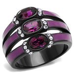 Marimor Jewelry Women's Black & Purple Stainless Steel Amethyst Crystal Fashion 7