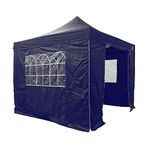 All Seasons Gazebos 3x3 Fully Waterproof Pop up Gazebo With 4 Zip up Sides and Accessories - Navy Blue