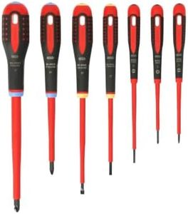 Bahco BE‑9888S ERGO VDE Insulated Screwdriver Set, 7 Piece Electrical Tool Kit with ERGOnomic Handles for Controlled Grip and Reduced Hand Strain in Precision Tasks