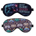 TeTupGa 2 Pack Sleeping Eye Mask, Guys Blackout Sleeping Mask for Kids Adult Children's Travel Eye Mask Eye Cover Blindfold for Game