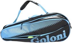 Goloni Tennis Bag 3-4 Racquets with Front Extral Pocket for Other Essentials,Tennis Rackets Bag with Removable Shoulder Strap,Blue