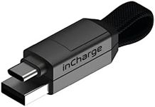 Rolling Square inCharge 6 Portable Keychain Charger Cable, 6-in-1 Multi Charging Cable, Mercury Gray