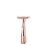 Leaf Shave | Twig Razor, Rose Gold - All-Metal, Eco-Friendly Razor for Men & Women; Includes 5 Stainless Steel Single-Edge Razor Blades; Recommended for Face Shaving Lighter Hair and Sensitive Skin