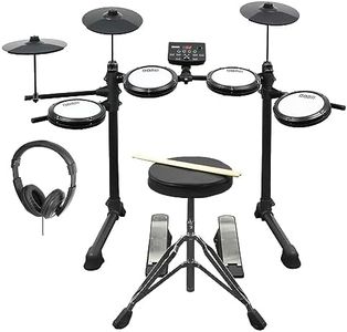 Axus AXK4 Electronic Drum Kit Starter Pack for Beginners with Quiet Mesh Drum Pads, Sticks, Stool and Headphones