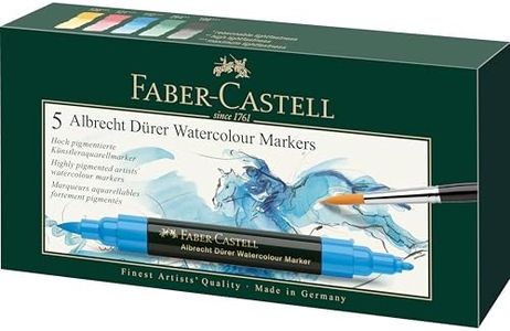 Faber-Castell Double-ended Albrecht Durer Watercolor Markers, Assorted – Pack of 5, (18-160305)