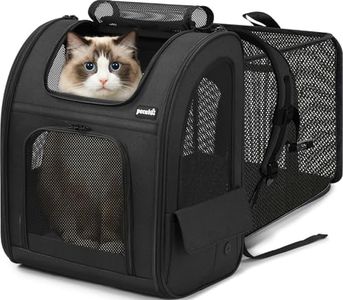 pecute Dog Backpack Expandable, Cat Carrier Backpack Breathable, Large
