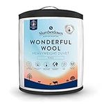 Slumberdown Wonderful Wool King Size Duvet - Temperature Regulating 10-14 Tog Heavyweight Warm Winter Quilt - 100% British Wool, Soft Cotton Cover, Hypoallergenic, Easy Care, Size (225cm x 220cm)