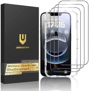 UNBREAKcable for iPhone 16e Screen Protector, 3-Pack Shatterproof Tempered Glass [Easy Installation Frame] [99.99% HD Clear] [9H Hardness] [Case Friendly] [Bubble Free] for Apple iPhone 16e 6.1 inch