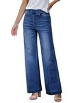 Vetinee Pull On Jeans Cargo Jeans Women Women Jeans Stretch Jeans Womens Baggy Jeans Stretch Jeans for Women UK Darkness Blue Size Medium Fits UK Size 12 - UK Size 14