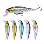 Fishing Lures 5 Pcs 3D Printing Hard Bait Crank Baits Sinking Wobbler Treble Hooks Fishing Lures,8.5cm 9.2g