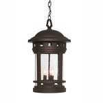 Designers Fountain 2394-ORB Sedona Outdoor Hanging Lantern, 19in H, Oil Rubbed Bronze with Clear Seedy Glass Shade