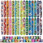 Viicoor 30 PCS Slap Bracelets, Snap Bracelets Slap Bands Slap Wrist Bands for Kids Birthday Party Favors, Kid Prizes Loot Bag Goodie Bags Items Pinata Fillers Treat Gift Toys