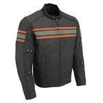 Milwaukee Leather MPM1751 Burnt Orange Leather and Textile Armored Motorcycle Jacket for Men - All Season - Large