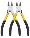 6.5" Wire Cutters, 2 Pack, BOOSDEN Wire Flush Cutters,Precision Side Cutter,Spring Loaded Cutting Pliers,Small Wire Cutters,Dikes Wire Cutters for Artificial Flowers and Crafting