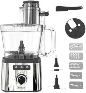 Magiccos 14-Cup Lemon Slicer Food-Processor - Large Feed Chute, 13 Speeds & Pulse, 3 Programs，Cheese Shredding, Cutting Fries, Meat Chopping, Shredding and Slicing, Mixing and Doughing, for Home Use