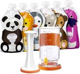 SQUOOSHI Universal Pouch Filling Station + 6 Large Reusable Food Pouch | Adorable Animal Series…