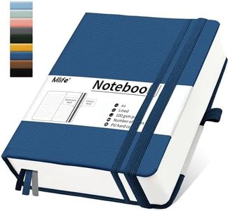 Mlife A4 Notebook foderato, 360 pagine numerate di spessore College Ruled Notebook, 100Gsm Premium carta spessa, tasca interna, PU copertina rigida Journal, diari giornalieri per uomini donne (Blu)