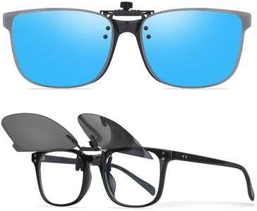 Perkanion Clip On Sunglasses Over Prescription Glasses - Polarised Lens with UV400 Protection for Men Women Driving Flip Up Sunglasses