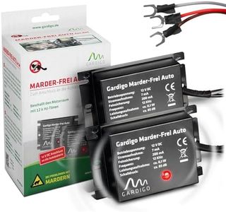 Gardigo® Répulsif Anti Martre pour Voiture à Ultrasons - Lot de 2 | Repeller Anti-Martres, Fouines | Anti Rongeur pour Voiture | Se Branche sur Batterie de Voiture 12V