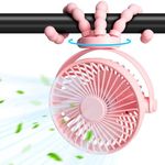 Baby Stroller Fan,20H Work Time Buggy Fan 4000mAh Battery Powered Clip on Fan with Flexible Tripod Travel Fan Beach Essentials for Car Seat Pram Crib Bike Treadmill Umbrella Wheelchairs Camping (Pink)