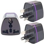 (3 Pack) Australia New Zealand Travel Adapter -Type I Plug, 3 Prong to 3 Prong Universal Outlet Socket Adapter for International Tourists to AU Plug Adapter-Black