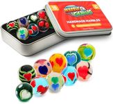 Marble Genius Collectors Marbles, Sweetheart Collection, 16mm (⅝ Inch), 10 Handmade Glass Marbles Stocking Stuffers for Marble Lovers, Gifts for Kids Ages 3+