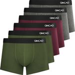 QINCAO Boxer Shorts Mens 6 Pack, No Itchy Labels, Cotton Underwear Retro Trunks, Underwear Gift Set