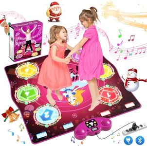 Dance Mat for Girls Kids, Gifts for Girls 3 4 5 6 7 8 9 10+ Year Old, Light Up Music Dance Pad with Bluetooth, 6 Game Modes, 3 Challenge Levels&Adjustable Volume, Toys Games Christmas Birthday Gifts