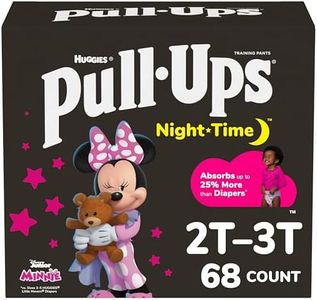 Pull-Ups Girls' Nighttime Potty Training Pants, Training Underwear, 2T-3T (16-34 lbs), 68 Ct