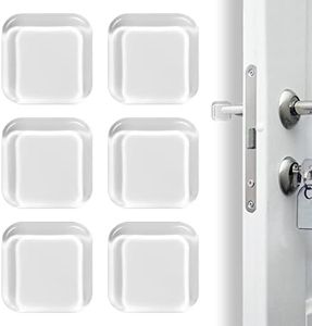 Square Self Adhesive Door Bumper, 6 Pcs 4 * 4cm Silicone Door Wall Protector for Door Knob,Cabinet, Headboard (Transparent)