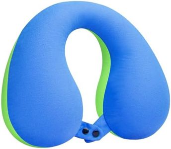 INFANZIA Kids Neck Pillow for Travel, Soft Memory Foam Kids Travel Pillow for Neck Chin Support, Portable U Shaped Neck Pillow for Home, Camping, Sleeping, Gifts for Toddler & Children (Blue&Green)