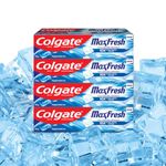 Colgate MaxFresh Toothpaste, Blue Gel Paste with Menthol for Super Fresh Breath, 600g, 150g X 4 (Peppermint Ice, Combo Pack)